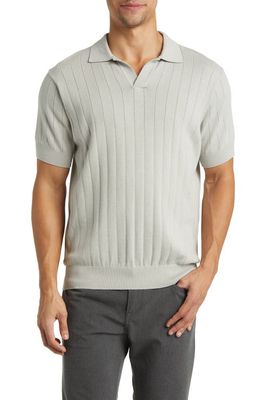 Rodd & Gunn Frey's Crescent Rib Cotton Sweater Polo in Stone