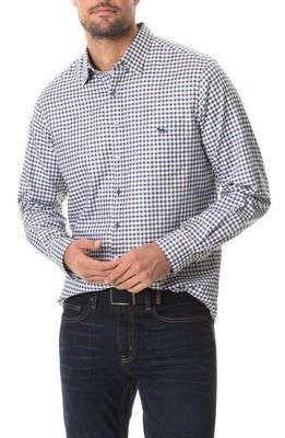 Rodd & Gunn Gebbies Valley Gingham Button-Up Cotton & Linen Shirt in Walnut