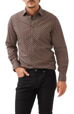 Rodd & Gunn Grantlea Sports Fit Geometric Print Button-Up Shirt in Autumn