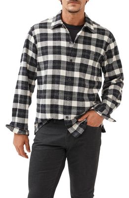 Rodd & Gunn Halfmoon Ave Check Neppy Flannel Button-Up Shirt in Asphalt