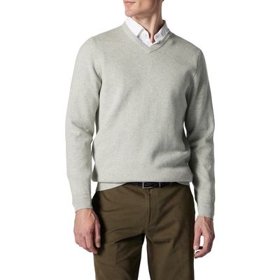 Rodd & Gunn Kelvin Grove Solid Supima® Cotton V-Neck Sweater in Pebble