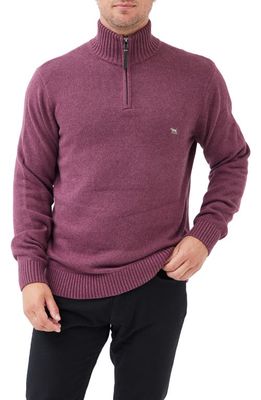 Rodd & Gunn Merrick Bay Quarter Zip Sweater in Cranberry