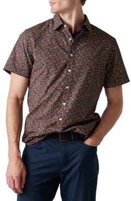 Rodd & Gunn Parker Stream Floral Cotton Short Sleeve Button-Up Shirt in Russet