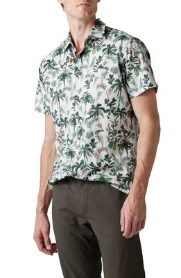Rodd & Gunn Sabre Peak Print Short Sleeve Cotton Button-Up Shirt in Forest