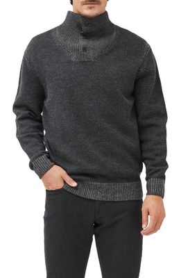 Rodd & Gunn Studholme Wool Button Mock Neck Sweater in Charcoal