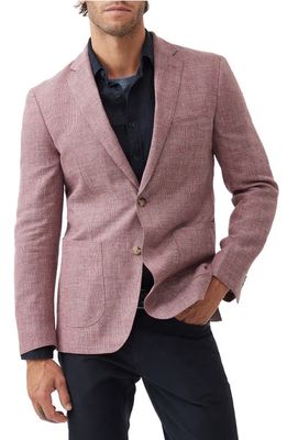 Rodd & Gunn The Cascades Slub Linen & Wool Sport Coat in Rose at Nordstrom, Size Medium