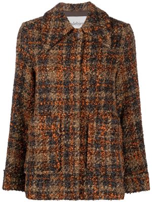 Rodebjer bouclé checked jacket - Brown
