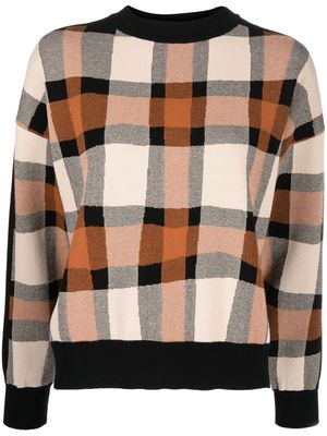 Rodebjer check-pattern crew-neck jumper - Brown