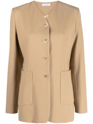Rodebjer collarless single-breasted blazer - Neutrals