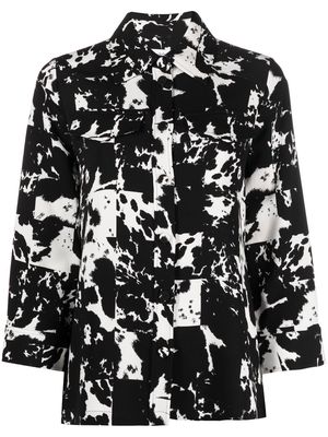 Rodebjer cow-print panelled shirt - White