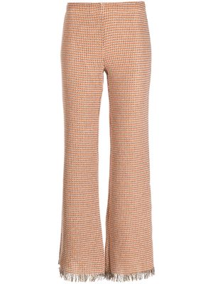 Rodebjer crochet knit wide-leg trousers - Orange