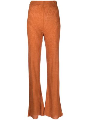 Rodebjer high-waist flared trousers - Brown