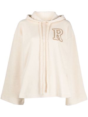 Rodebjer logo-letter knitted hoodie - Neutrals