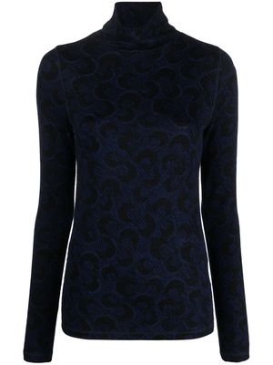 Rodebjer patterned high-neck jumper - Blue