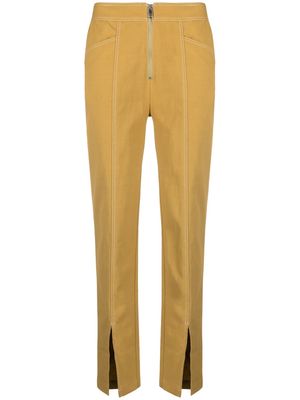 Rodebjer seam-detail zipped trousers - Yellow