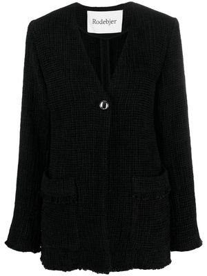 Rodebjer single-breasted tweed blazer - Black