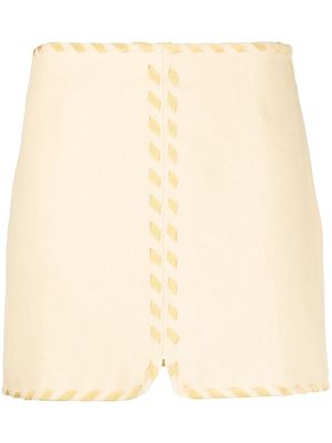 Rodebjer Sole langett stitch-detail mini skirt - Yellow