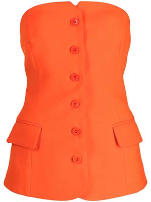 Rodebjer strapless button-front top - Orange
