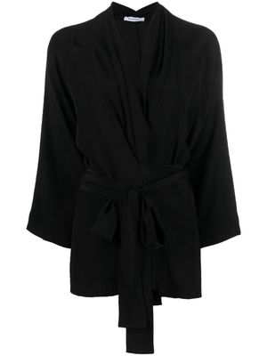 Rodebjer Tennessee belted twill cardigan - Black