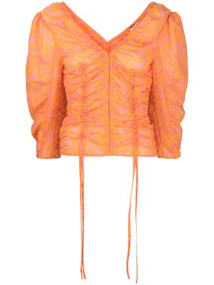 Rodebjer Venus shirred blouse - Orange