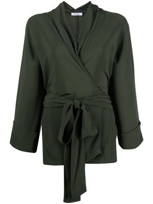 Rodebjer wrap-style satin blouse - Green