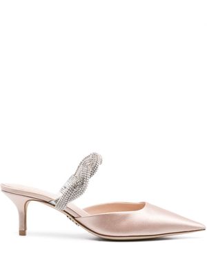 Rodo crystal-embellished calf leather mules - Pink