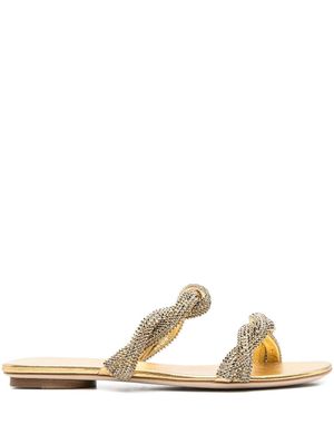 Rodo embellished flat sandals - Gold