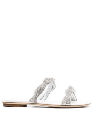 Rodo embellished flat sandals - White
