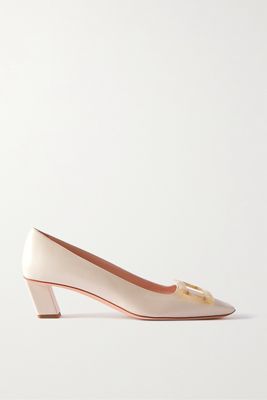 Roger Vivier - Belle Vivier Buckled Leather Pumps - Cream