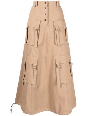 Rokh A-line midi skirt - Brown