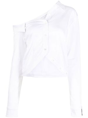 Rokh asymmetric one-shoulder shirt - White