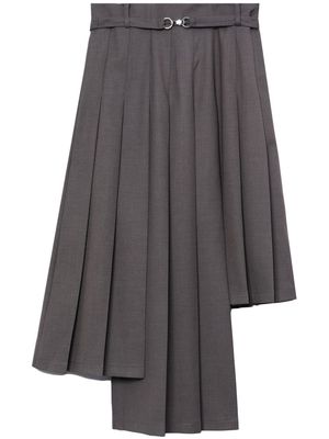 Rokh asymmetric pleated midi skirt - Brown