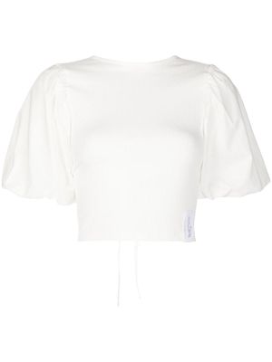 Rokh backless puff-sleeve blouse - White