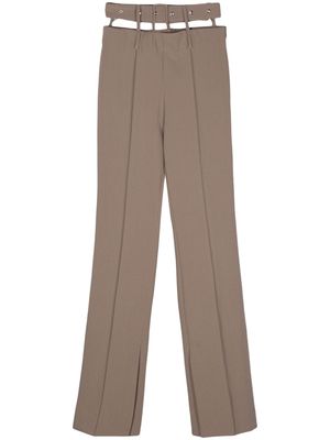 Rokh belt-detail straight trousers - Brown