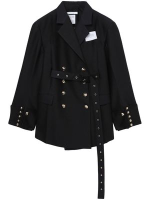 Rokh belted double-breasted blazer - Black
