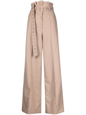 Rokh belted wide-leg trousers - Neutrals