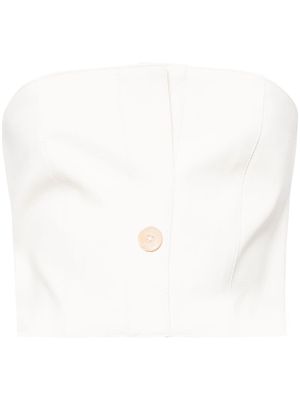 Rokh button-embellished cropped top - Neutrals