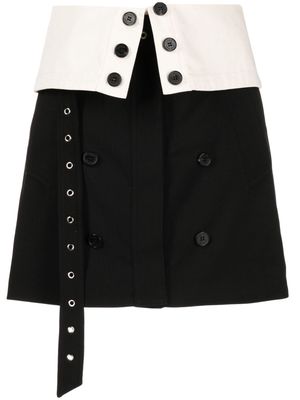 Rokh button flap-detail miniskirt - Black