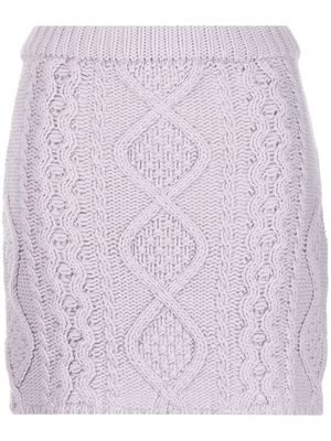 Rokh cable-knit mid-ride skirt - Purple