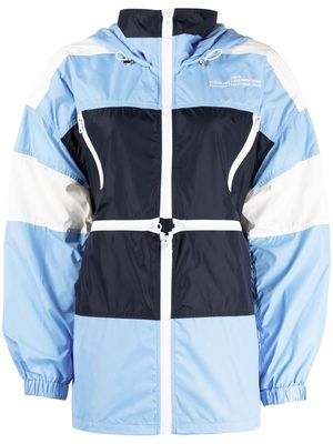 Rokh colour-blocked multi-zip jacket - Blue