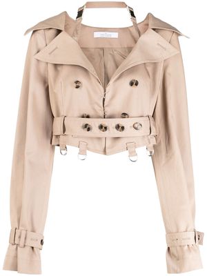 Rokh cropped trench jacket - Brown