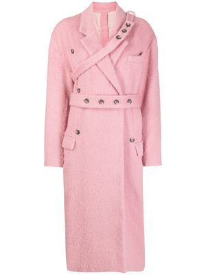 Rokh double-breasted trench coat - Pink