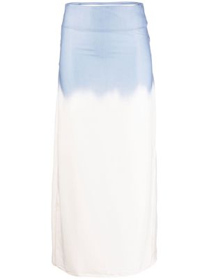 Rokh dual-tone mid-length skirt - White
