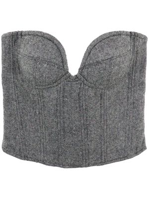 Rokh herringbone corset-style top - Black