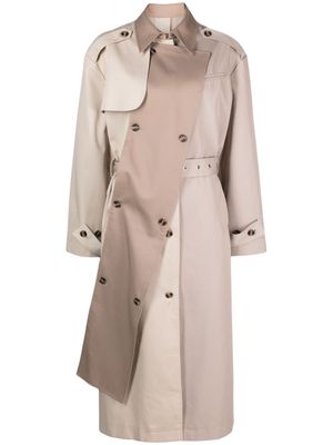 Rokh layered belted trench coat - Neutrals