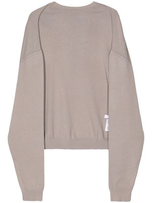 Rokh logo-patch knitted cape - Grey