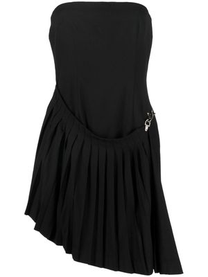 Rokh mini pleated detail dress - Black
