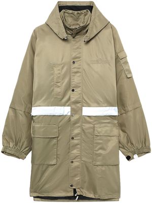 Rokh multi-pocket hooded parka coat - Neutrals