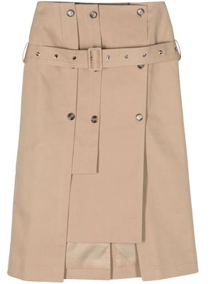 Rokh panelled asymmetric skirt - Neutrals