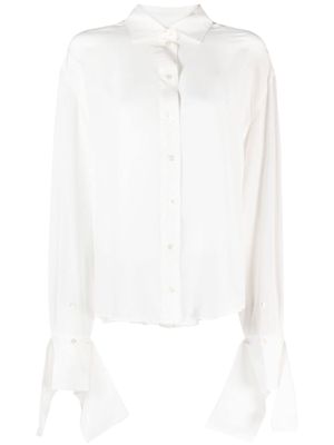 Rokh ruffle-cuffs silk shirt - White